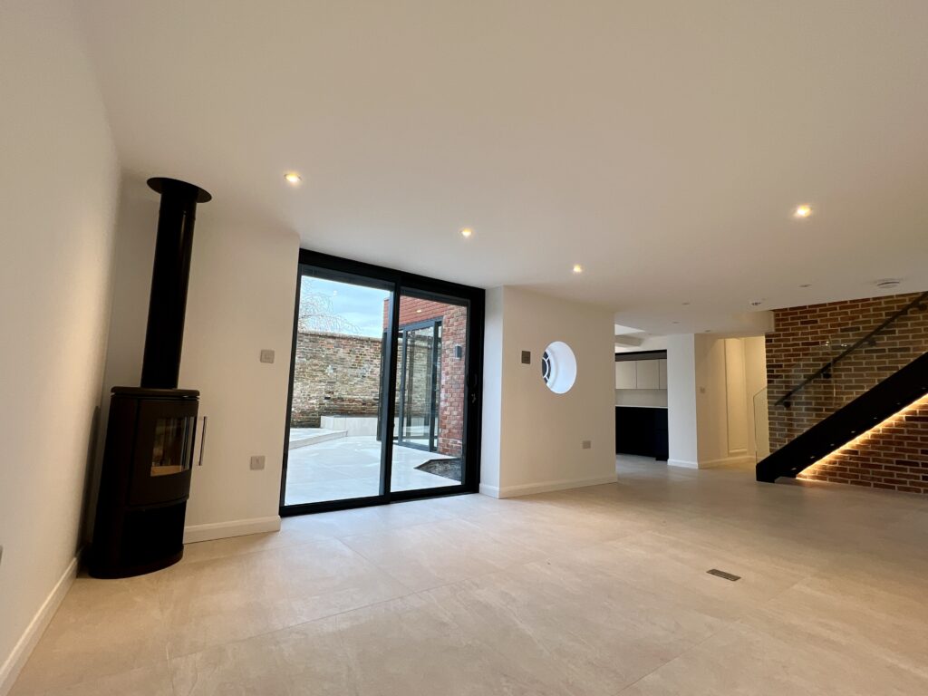 aluminium sliding doors installed in a newly build home
