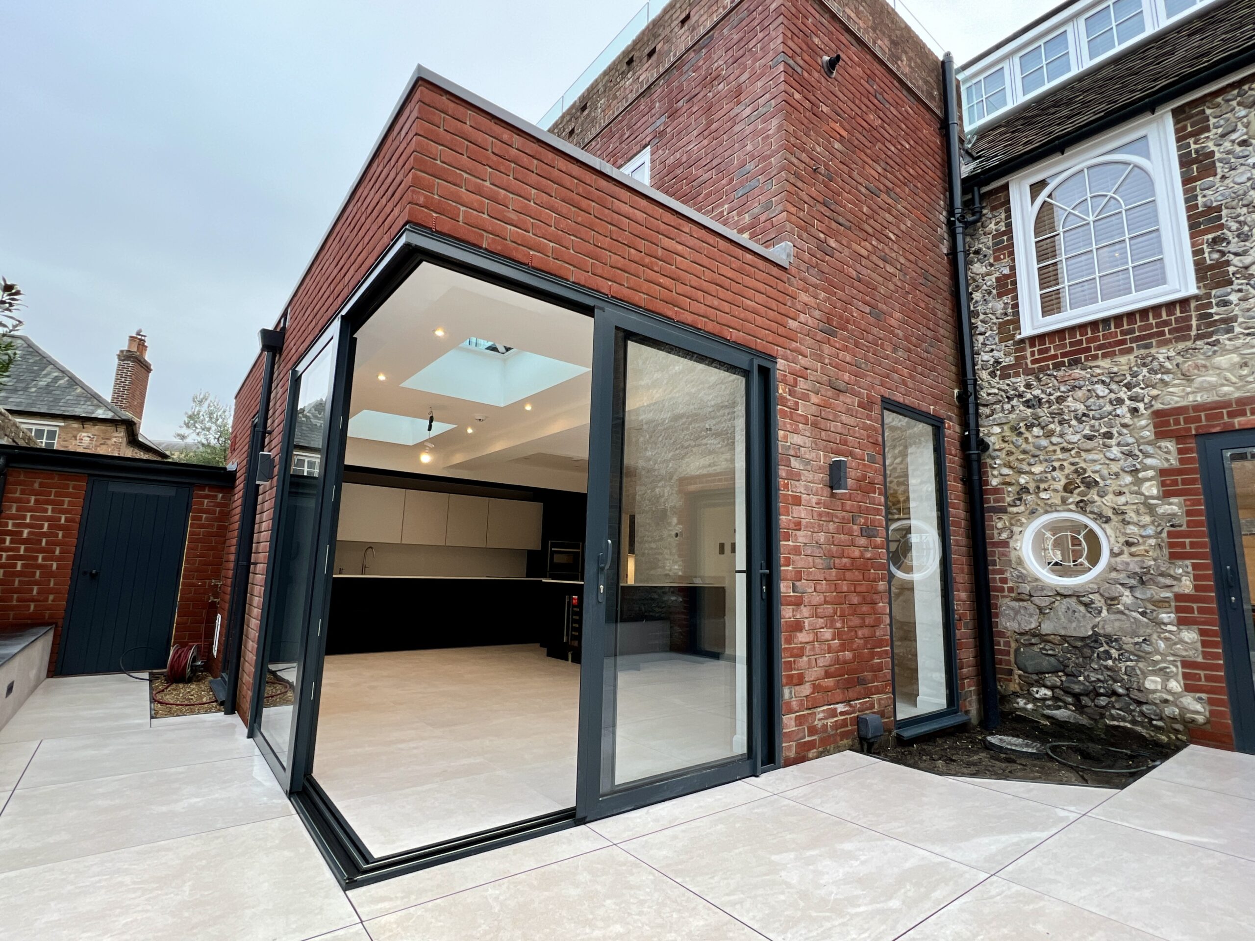 aluminium sliding doors installed in a newly build home