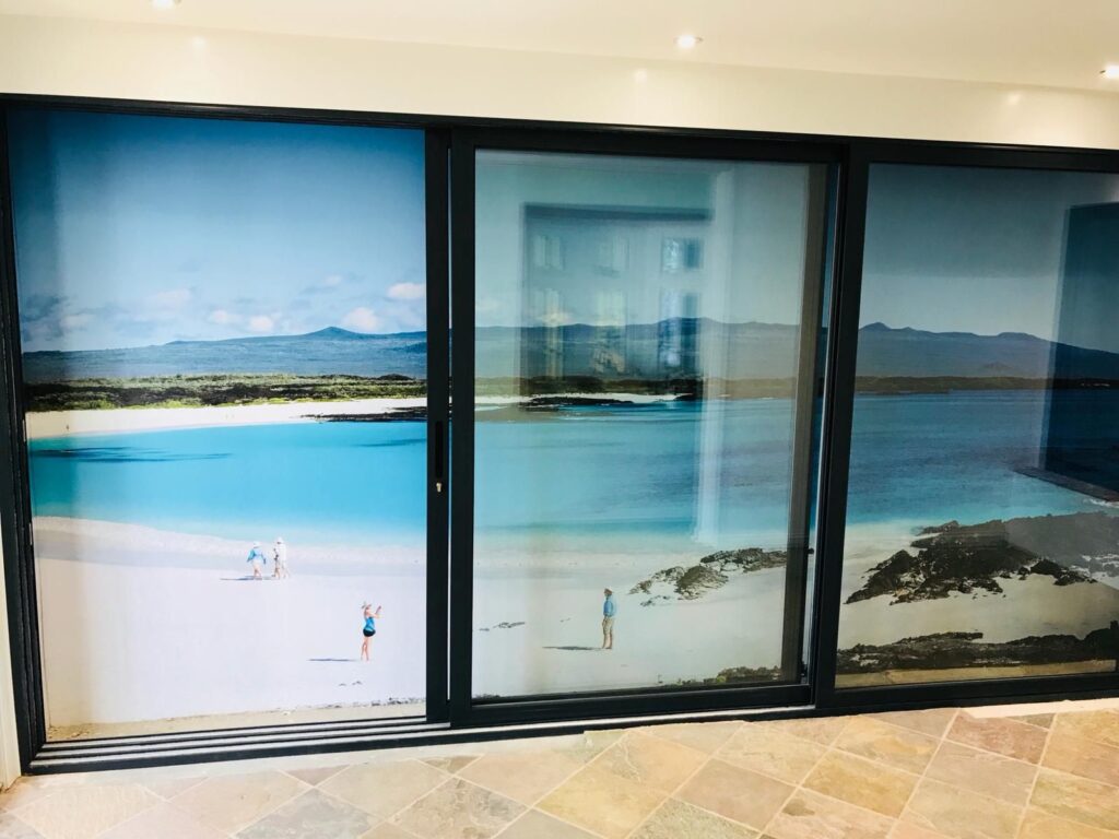 Closed black patio sliding doors