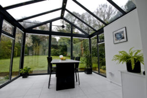 black conservatory interior