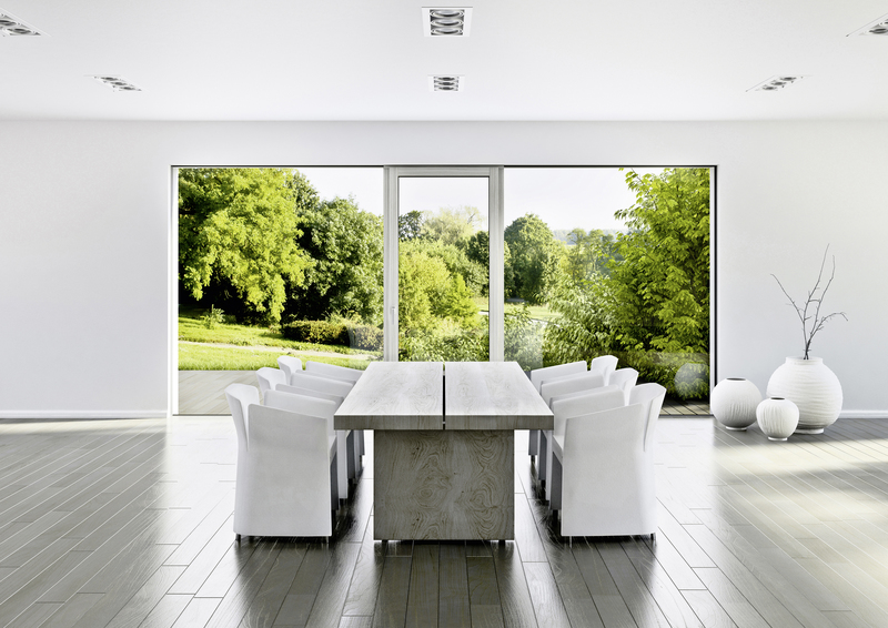 White Internorm sliding doors in a modern white kitchen