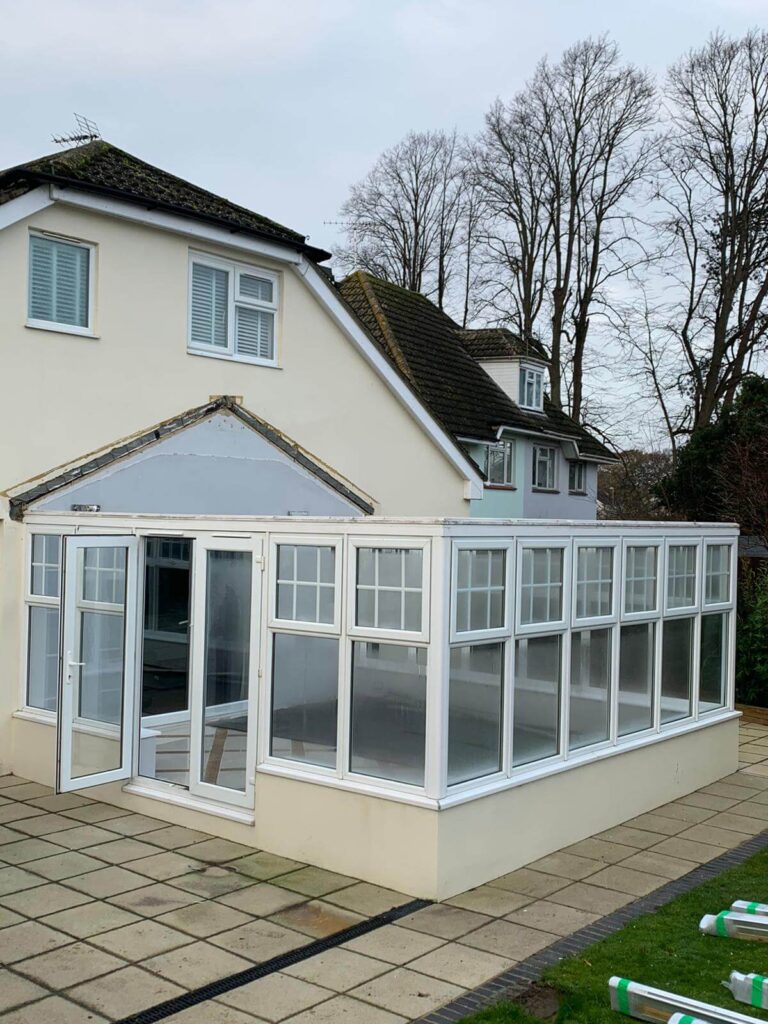 a supalite conservatory roof under construction