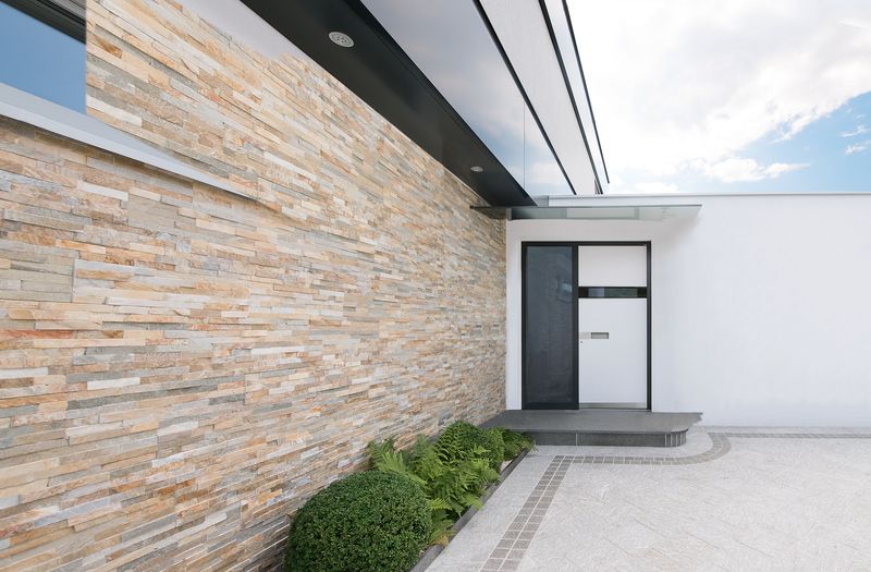 modern looking new build home with Internorm front door