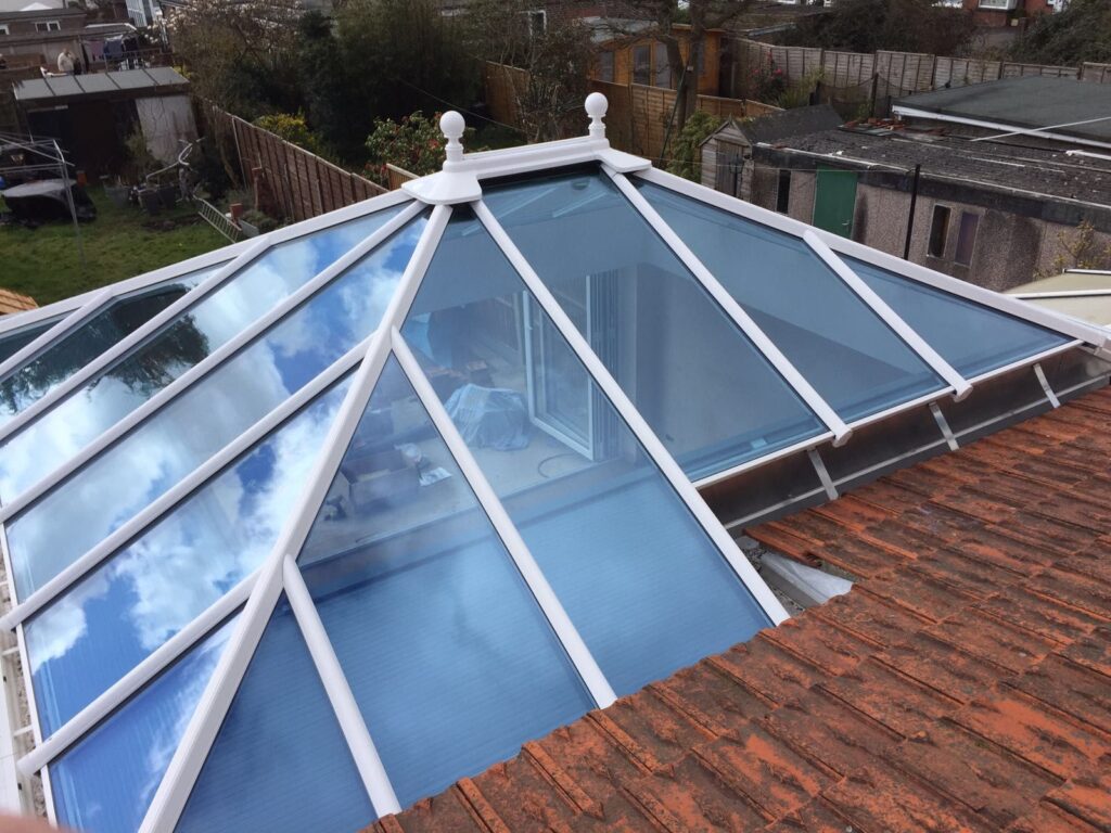 A replacement glass roof for a conservatory