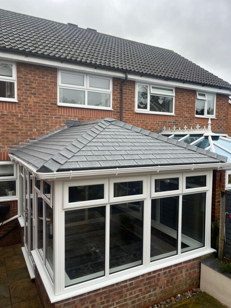 new built square conservatory